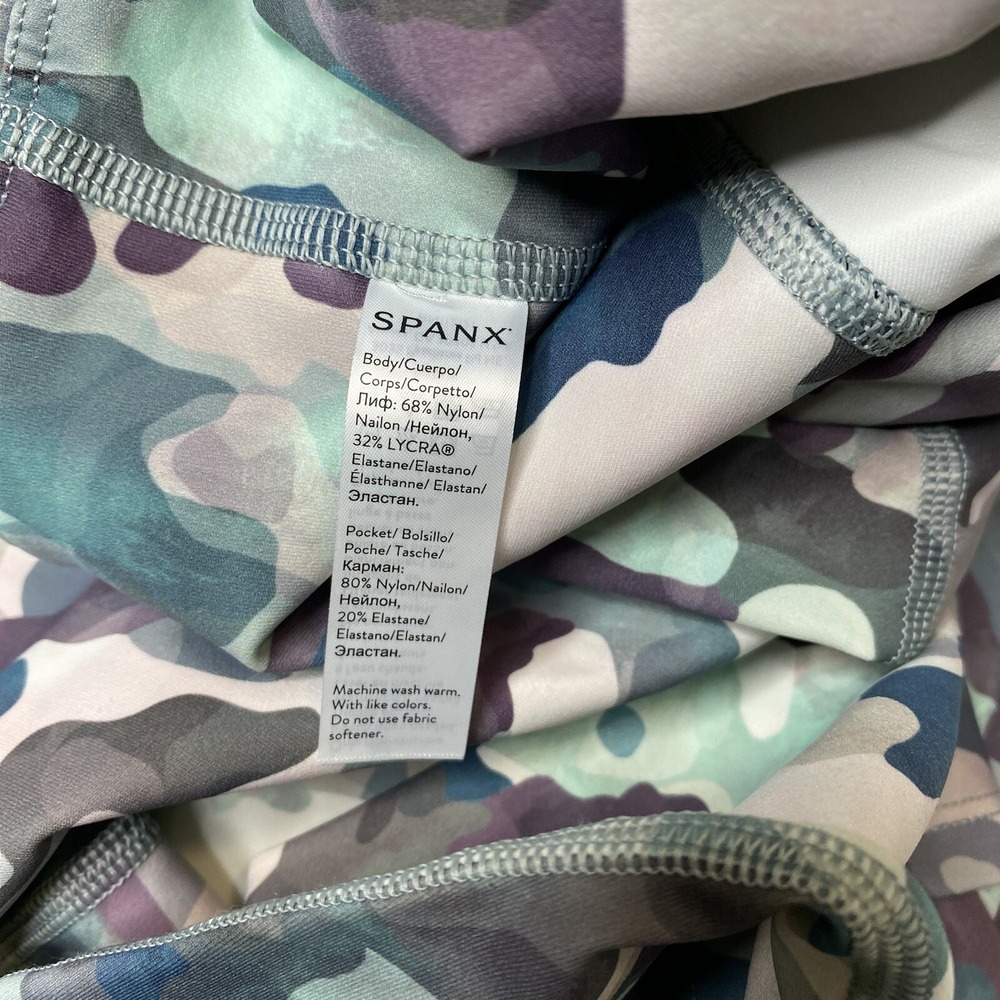 SPANX Booty Boost Active Painted‎ Camo Pink Multi Active Printed 7/8 Leggings M - Picture 12 of 14